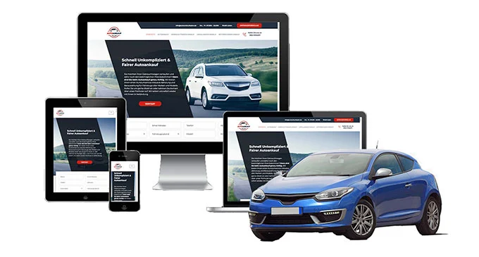 Ankaufseite mobil – Autoankauf Spremberg mit rotem PKW